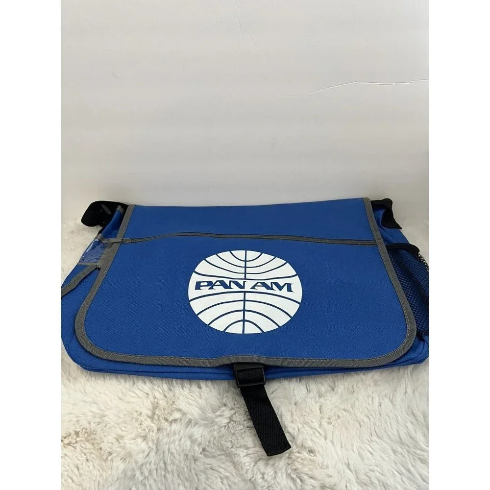 Pam Am Logo Retro Inspired Messenger Bag Nylon Blue Comic-Con